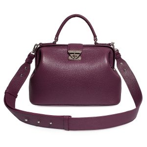 Leather doctor bag for women, Black Leather Handbag Top Handle, Women's Leather doctor Bag, KF-4736