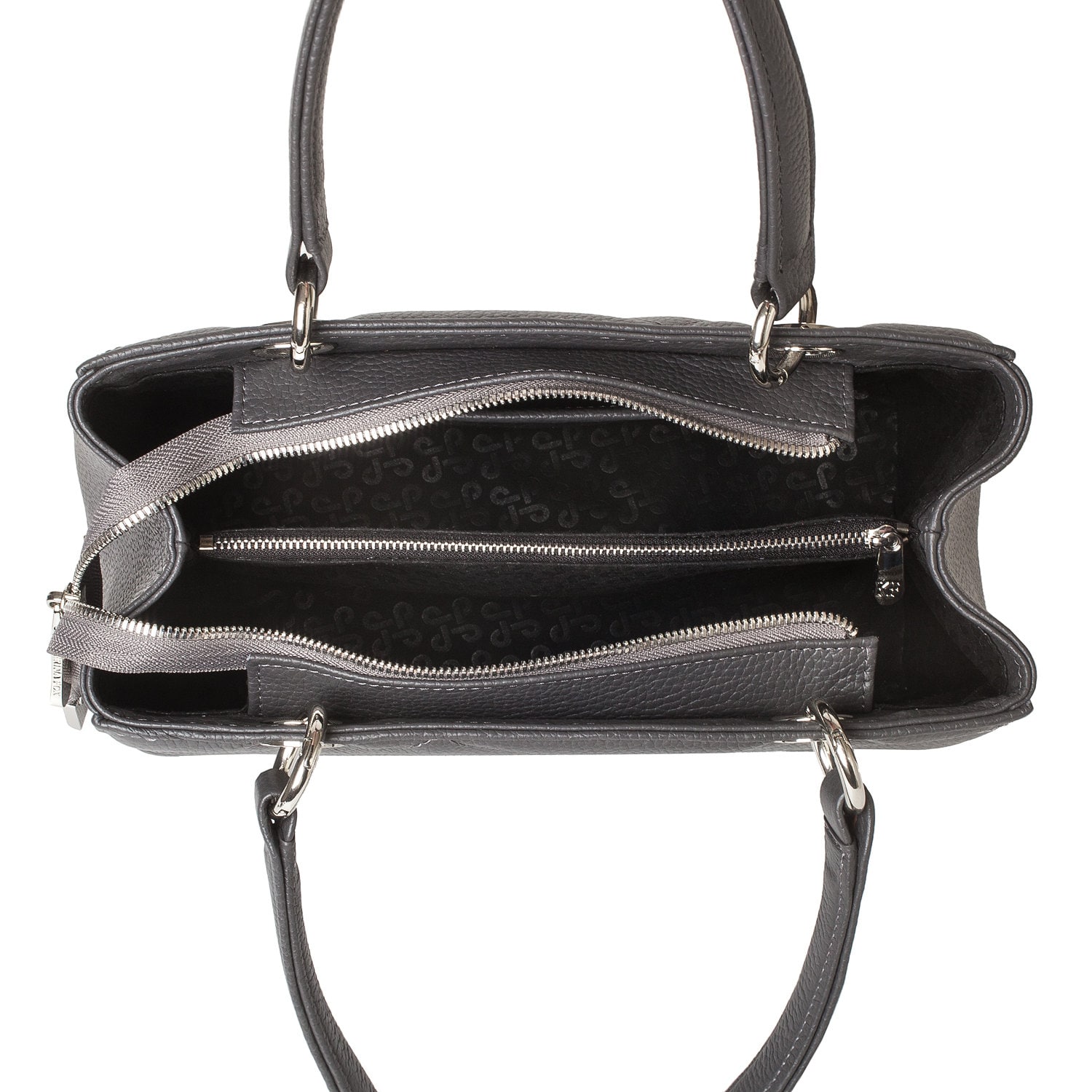 Leather Top Handle Bag, Grey Leather Handbag Top Handle, Women's Leather Bag KF-4702 - Image 5