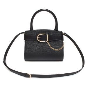 Leather Top Handle Bag, Black Leather Handbag Top Handle, Women's Leather Bag KF-4925