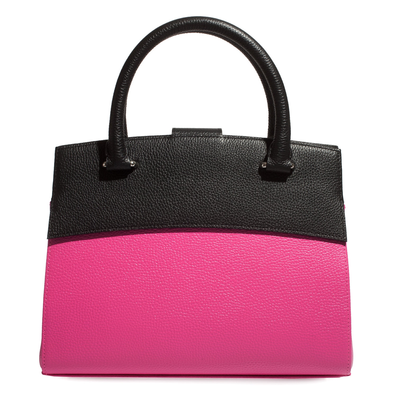 Leather Top Handle Bag, Fuchsia Leather Handbag Top Handle, Women's Leather Bag KF-4819 - Image 4