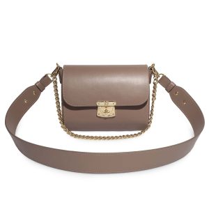 Leather Cross body Bag, Taupe Leather Shoulder Bag, Women's Leather Crossbody Bag, Leather bag KF-4622