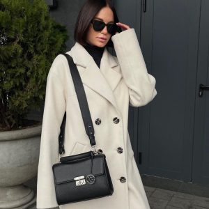 Leather Cross body Bag, Black Leather Shoulder Bag, Women's Leather Crossbody Bag, Leather bag KF-4676