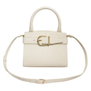 Leather Top Handle Bag, Cream Leather Handbag Top Handle, Women's Leather Bag KF-4966