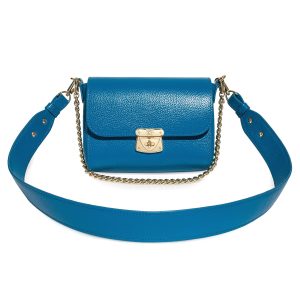 Leather Cross body Bag, Blue Leather Shoulder Bag, Women's Leather Crossbody Bag, Leather bag KF-4577