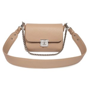 Leather Cross body Bag, Beige Leather Shoulder Bag, Women's Leather Crossbody Bag, Leather bag KF-3629