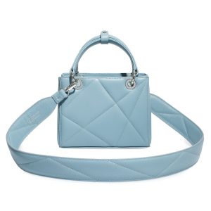 Leather Top Handle Bag, Light Blue Leather Handbag Top Handle, Women's Leather Bag KF-4917