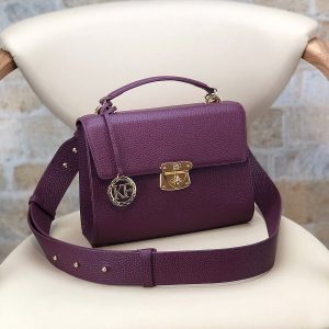Leather Cross body Bag, Blackberry Leather Shoulder Bag, Women's Leather Crossbody Bag, Leather bag KF-4891