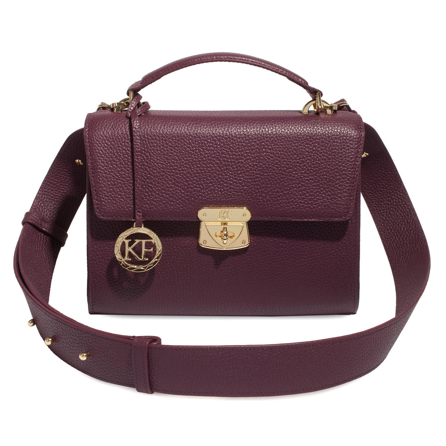 Leather Cross body Bag, Blackberry Leather Shoulder Bag, Women's Leather Crossbody Bag, Leather bag KF-4891 - Image 2