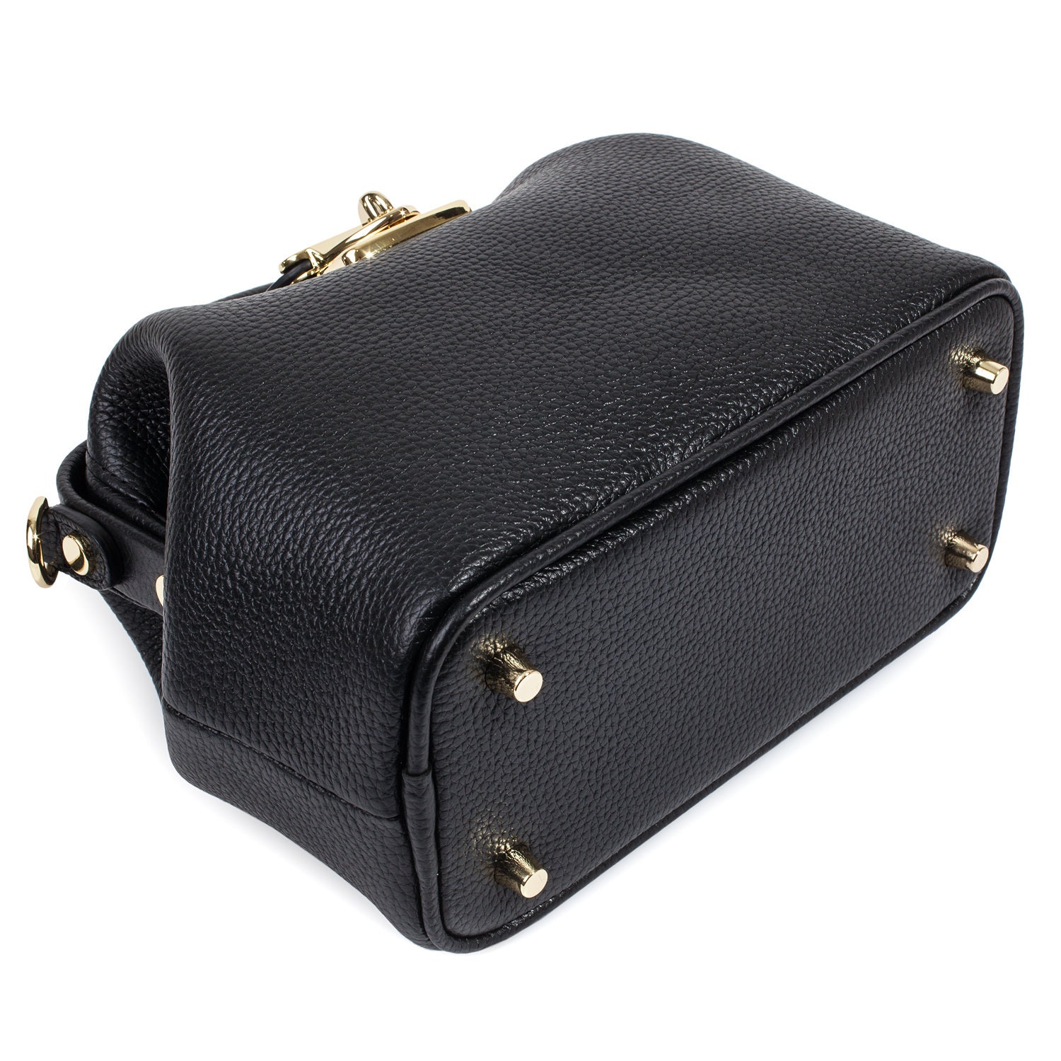 Leather doctor bag for women, Black Leather Shoulder Bag, Women's Leather doctor bag, Leather bag KF-5595 - Image 6