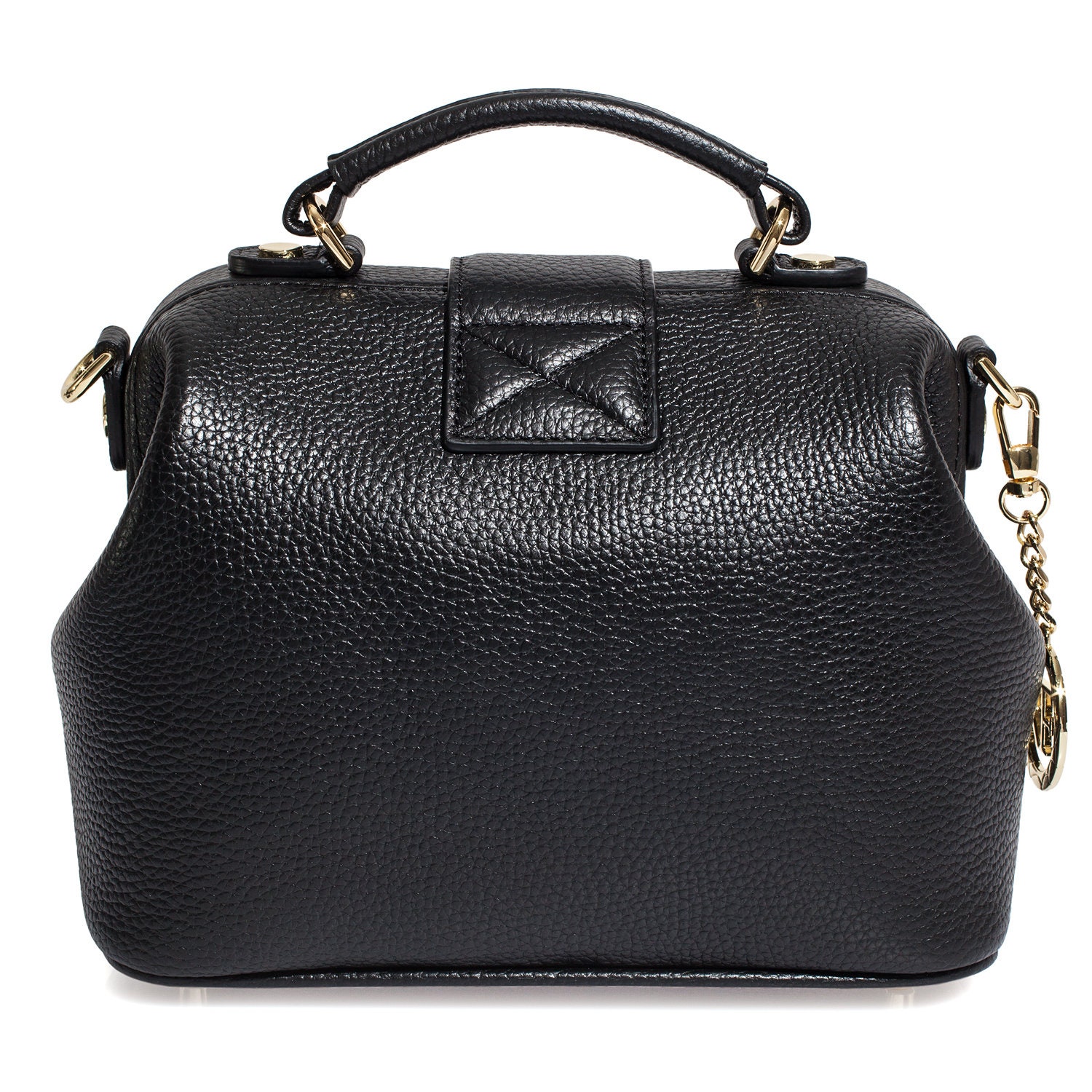 Leather doctor bag for women, Black Leather Shoulder Bag, Women's Leather doctor bag, Leather bag KF-5595 - Image 5