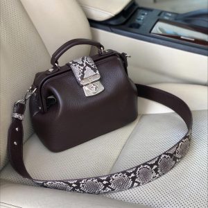 Leather doctor bag for women, Brown Leather Shoulder Bag, Women's Leather doctor bag, Leather bag KF-5399